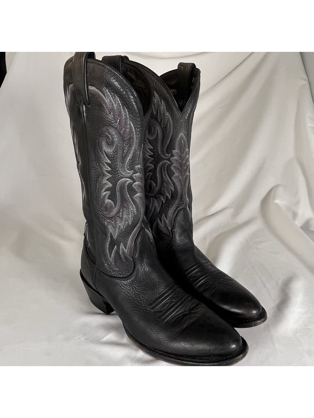 Nocona Boots Men’s Sz 8.5  Black Leather Western Cowboy Boots USA